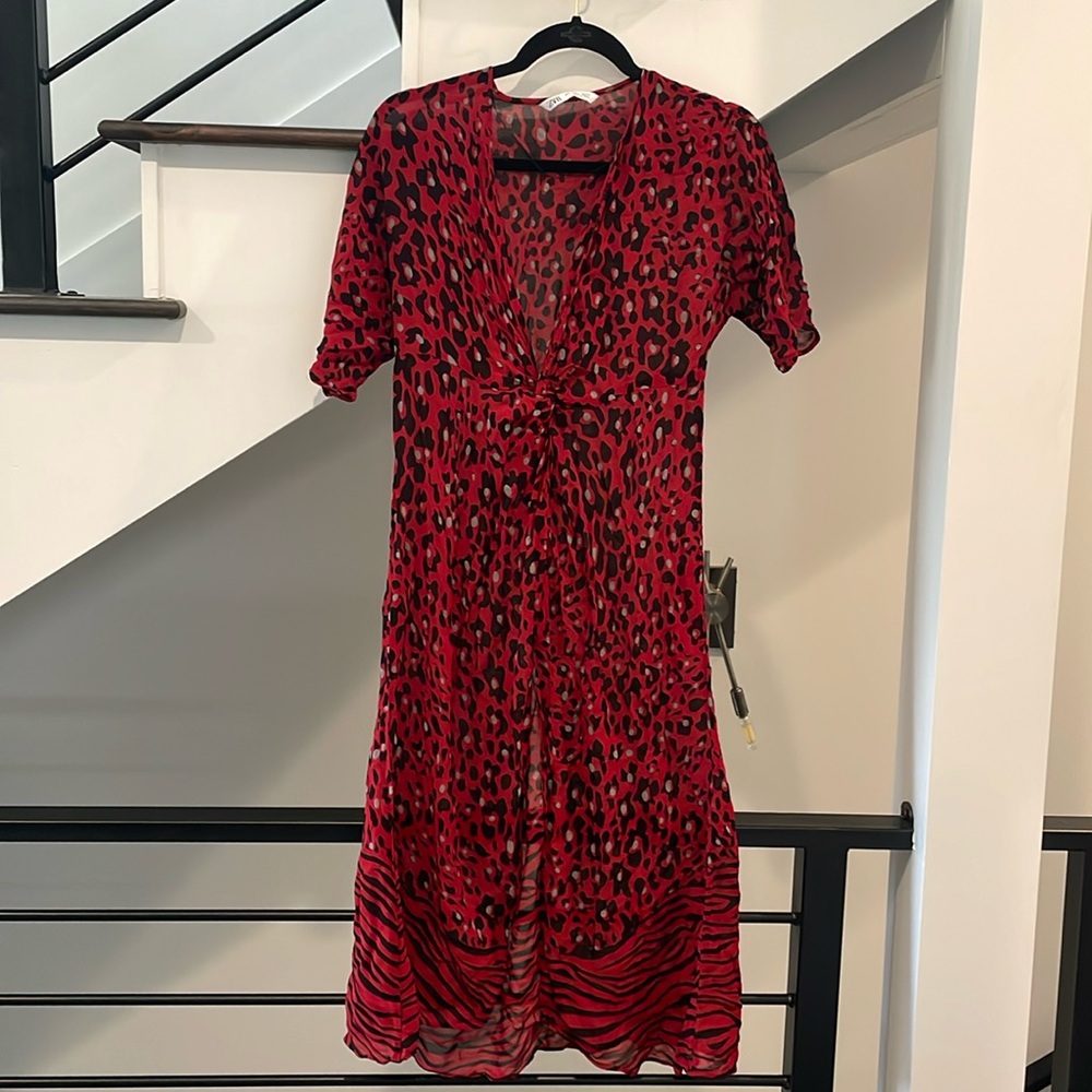 Red swim coverup